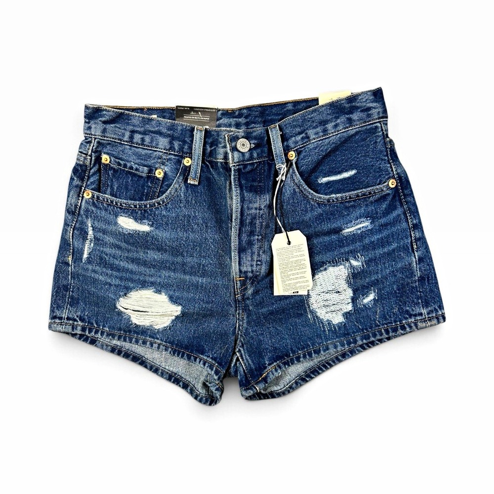 Levi's 501 Women's Size 27 Medium Wash Blue Denim Distressed Cut Off Shorts